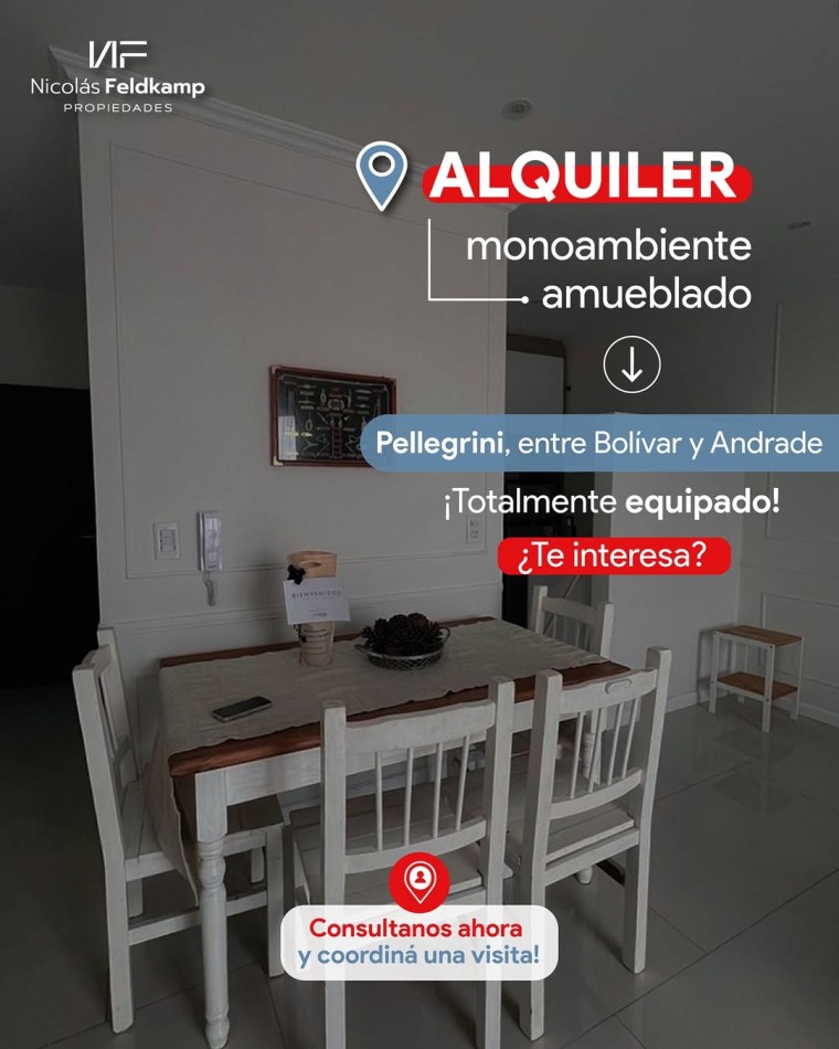 ALQUILER‼️Monoambiente amueblado